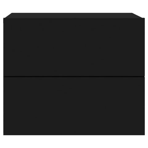 vidaXL Wall-mounted Bedside Cabinets with LED Lights 2 pcs Black