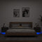 vidaXL Wall-mounted Bedside Cabinets with LED Lights 2 pcs Black