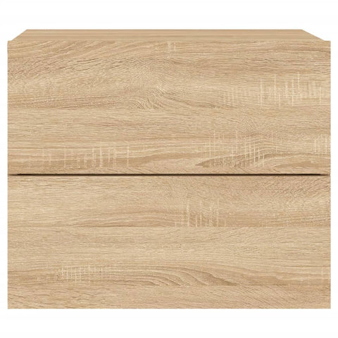 vidaXL Wall-mounted Bedside Cabinet with LED Lights Sonoma Oak