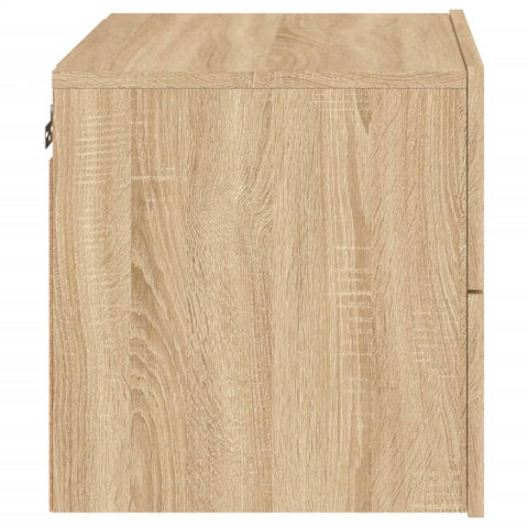 vidaXL Wall-mounted Bedside Cabinet with LED Lights Sonoma Oak