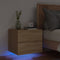 vidaXL Wall-mounted Bedside Cabinet with LED Lights Sonoma Oak