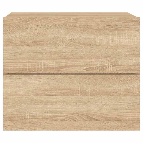 vidaXL Wall-mounted Bedside Cabinets with LED Lights 2 pcs Sonoma Oak
