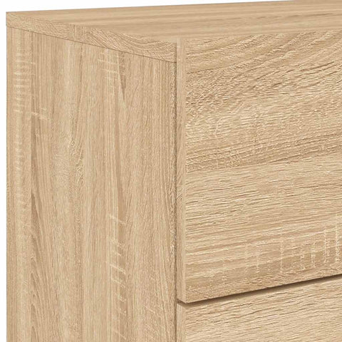 vidaXL Wall-mounted Bedside Cabinets with LED Lights 2 pcs Sonoma Oak