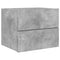vidaXL Wall-mounted Bedside Cabinet with LED Lights Concrete Gery