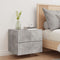 vidaXL Wall-mounted Bedside Cabinet with LED Lights Concrete Gery