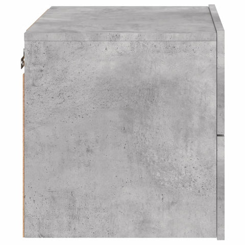 vidaXL Wall-mounted Bedside Cabinet with LED Lights Concrete Gery