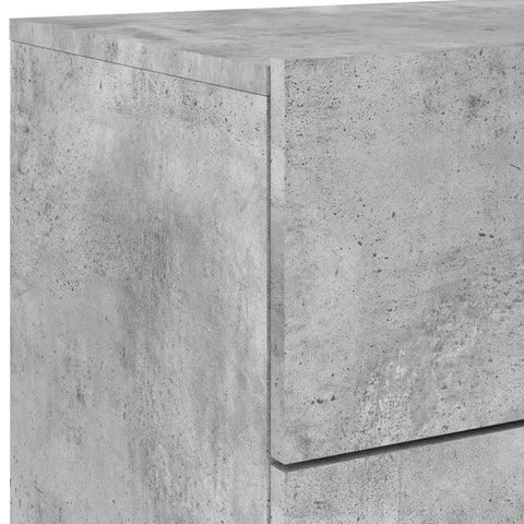 vidaXL Wall-mounted Bedside Cabinet with LED Lights Concrete Gery