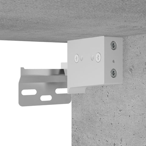 vidaXL Wall-mounted Bedside Cabinet with LED Lights Concrete Gery