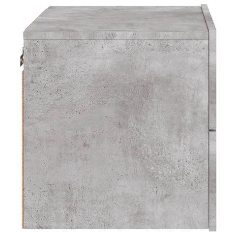 vidaXL Wall-mounted Bedside Cabinets with LED Lights 2 pcs Concrete Grey