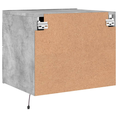 vidaXL Wall-mounted Bedside Cabinets with LED Lights 2 pcs Concrete Grey
