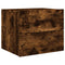 vidaXL Wall-mounted Bedside Cabinet with LED Lights Smoked Oak