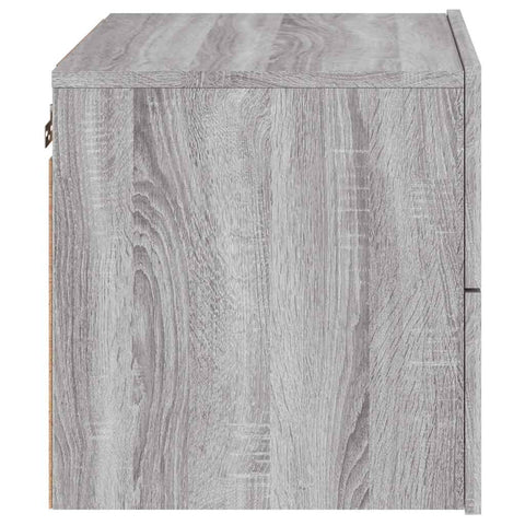 vidaXL Wall-mounted Bedside Cabinet with LED Lights Grey Sonoma