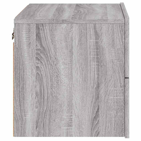 vidaXL Wall-mounted Bedside Cabinets with LED Lights 2 pcs Grey Sonoma