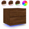 vidaXL Wall-mounted Bedside Cabinets with LED Lights 2 pcs Brown Oak