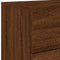 vidaXL Wall-mounted Bedside Cabinets with LED Lights 2 pcs Brown Oak