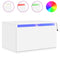 vidaXL Wall-mounted Bedside Cabinets with LED Lights 2 pcs White