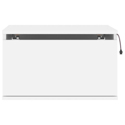 vidaXL Wall-mounted Bedside Cabinets with LED Lights 2 pcs White
