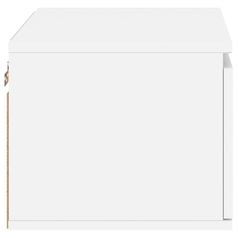 vidaXL Wall-mounted Bedside Cabinets with LED Lights 2 pcs White