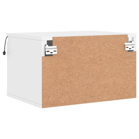 vidaXL Wall-mounted Bedside Cabinets with LED Lights 2 pcs White