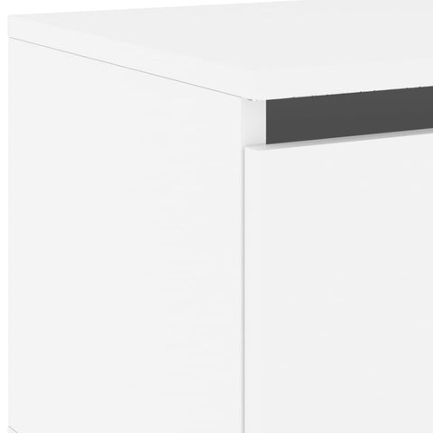 vidaXL Wall-mounted Bedside Cabinets with LED Lights 2 pcs White