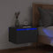 vidaXL Wall-mounted Bedside Cabinet with LED Lights Black