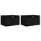 vidaXL Wall-mounted Bedside Cabinets with LED Lights 2 pcs Black