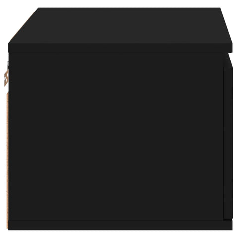 vidaXL Wall-mounted Bedside Cabinets with LED Lights 2 pcs Black