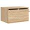 vidaXL Wall-mounted Bedside Cabinet with LED Lights Sonoma Oak