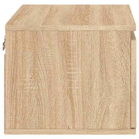 vidaXL Wall-mounted Bedside Cabinet with LED Lights Sonoma Oak