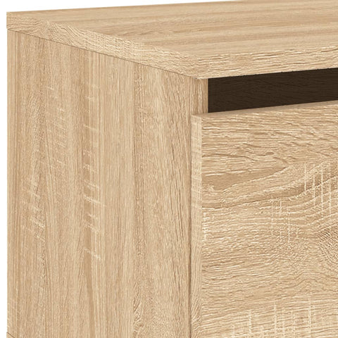 vidaXL Wall-mounted Bedside Cabinet with LED Lights Sonoma Oak