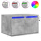 vidaXL Wall-mounted Bedside Cabinet with LED Lights Concrete Gery