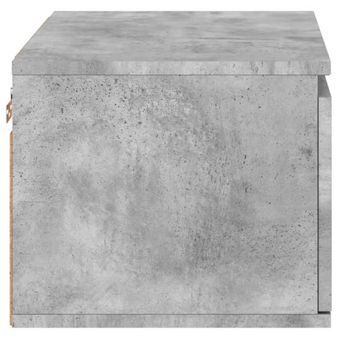 vidaXL Wall-mounted Bedside Cabinet with LED Lights Concrete Gery