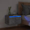 vidaXL Wall-mounted Bedside Cabinet with LED Lights Concrete Gery