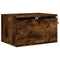 vidaXL Wall-mounted Bedside Cabinet with LED Lights Smoked Oak