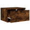 vidaXL Wall-mounted Bedside Cabinet with LED Lights Smoked Oak