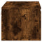 vidaXL Wall-mounted Bedside Cabinet with LED Lights Smoked Oak