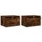 vidaXL Wall-mounted Bedside Cabinets with LED Lights 2 pcs Smoked Oak