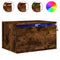 vidaXL Wall-mounted Bedside Cabinets with LED Lights 2 pcs Smoked Oak