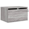 vidaXL Wall-mounted Bedside Cabinet with LED Lights Grey Sonoma