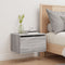 vidaXL Wall-mounted Bedside Cabinet with LED Lights Grey Sonoma