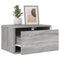 vidaXL Wall-mounted Bedside Cabinets with LED Lights 2 pcs Grey Sonoma