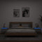 vidaXL Wall-mounted Bedside Cabinets with LED Lights 2 pcs Grey Sonoma