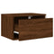 vidaXL Wall-mounted Bedside Cabinet with LED Lights Brown Oak