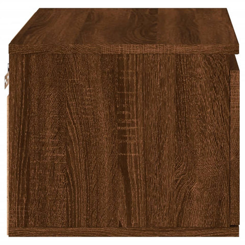 vidaXL Wall-mounted Bedside Cabinets with LED Lights 2 pcs Brown Oak