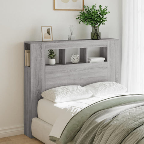 vidaXL LED Headboard Grey Sonoma 120x18.5x103.5 cm Engineered Wood