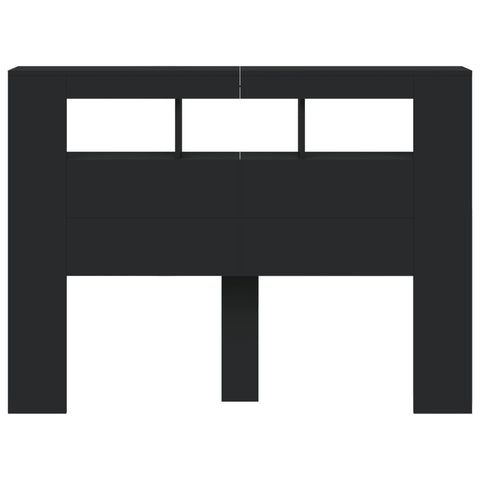 vidaXL LED Headboard Black 140x18.5x103.5 cm Engineered Wood