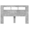 vidaXL LED Headboard Concrete Grey 160x18.5x103.5 cm Engineered Wood
