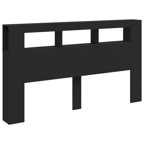 vidaXL LED Headboard Black 180x18.5x103.5 cm Engineered Wood