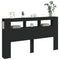 vidaXL LED Headboard Black 180x18.5x103.5 cm Engineered Wood