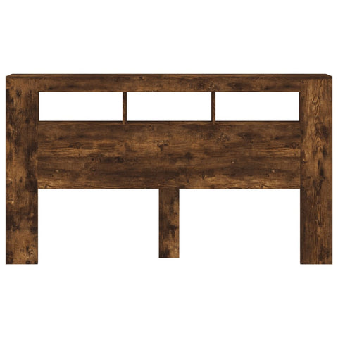 vidaXL LED Headboard Smoked Oak 180x18.5x103.5 cm Engineered Wood